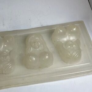 Vintage Halloween Candy‎ Mold Plastic Girl Face Lollypop Chocolate Soap